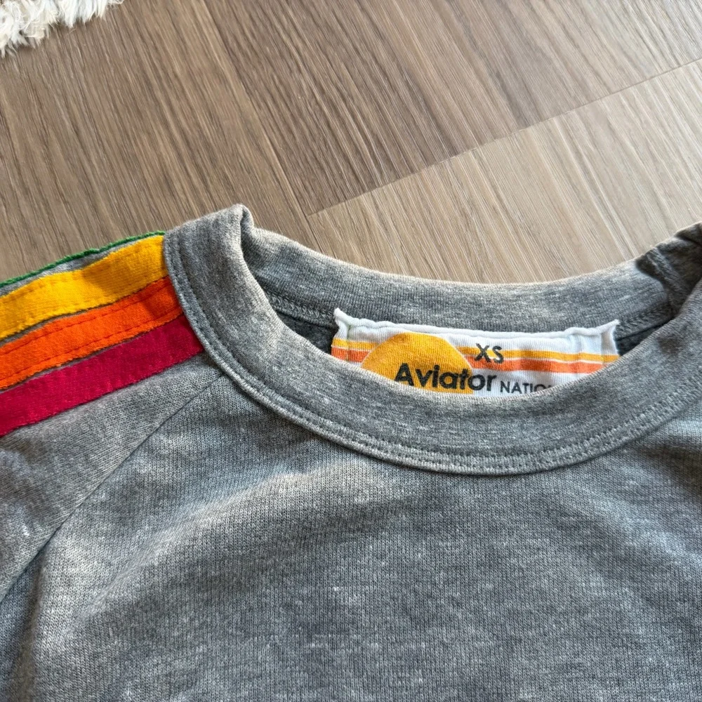 Aviator Nation Sweatshirt with Rainbow Stripes - Picture 2 of 3